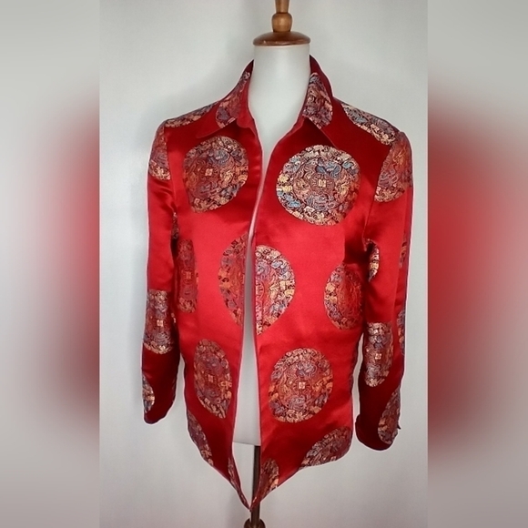 Vintage Jackets & Blazers - VINTAGE MANDALA SILK JACKET